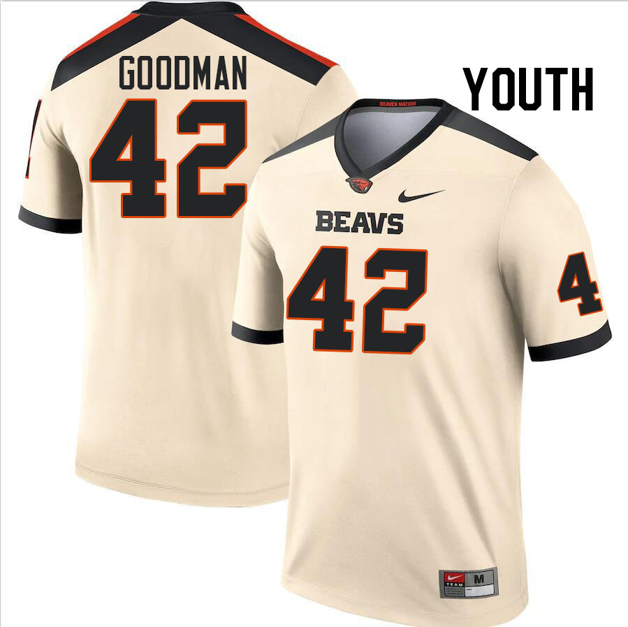 Youth #42 Gyriece Goodman Oregon State Beavers College Football Jerseys Stitched-Cream